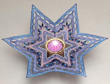 Preview: 591 Klöppelbrief Stern "Stella" für Teelichthalter